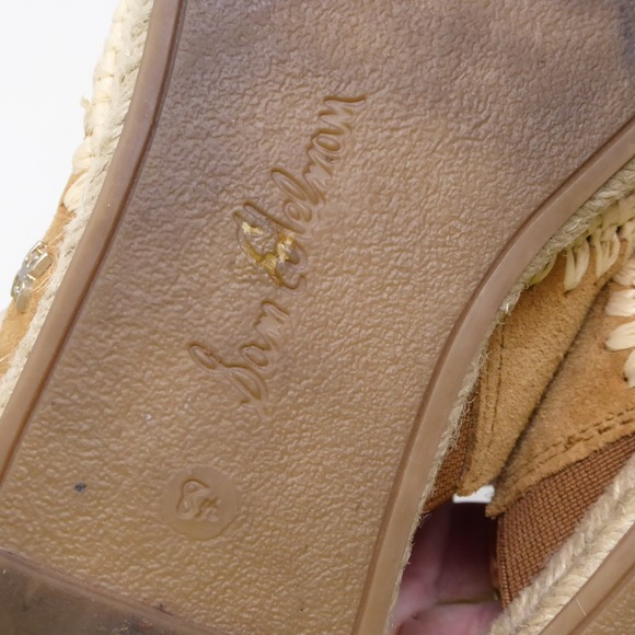 Sam Edelman Austin Suede Espadrille Mules Tan Slip On Flat Shoes Women Size 8M - Picture 7 of 8